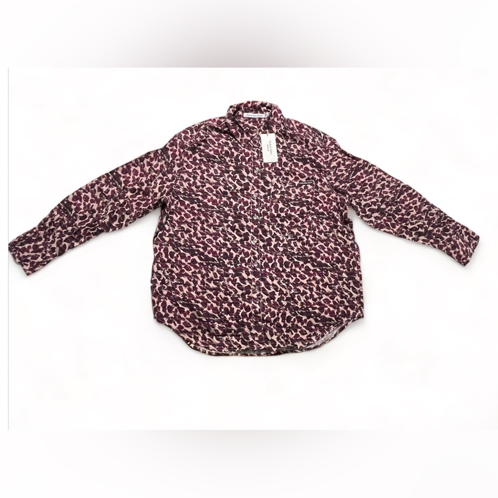 Calvin Klein Jeans Women's Animal Print Shirt Small, Long Sleeve | New - Picture 2 of 15
